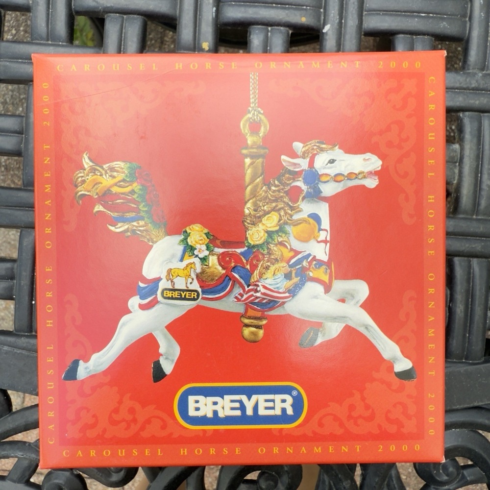 2000 Breyer Carousel Horse Ornament 700500 50th Anniversary Golden Christmas